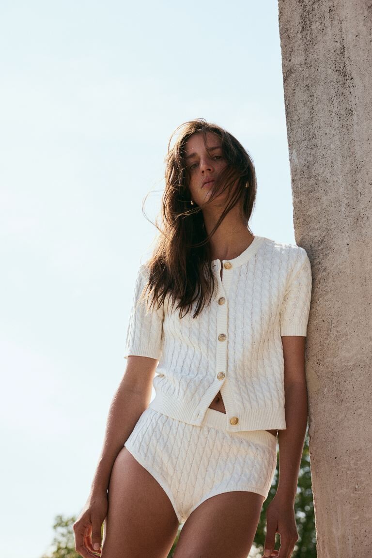 

Кардиган косой вязки H&M, бежевый