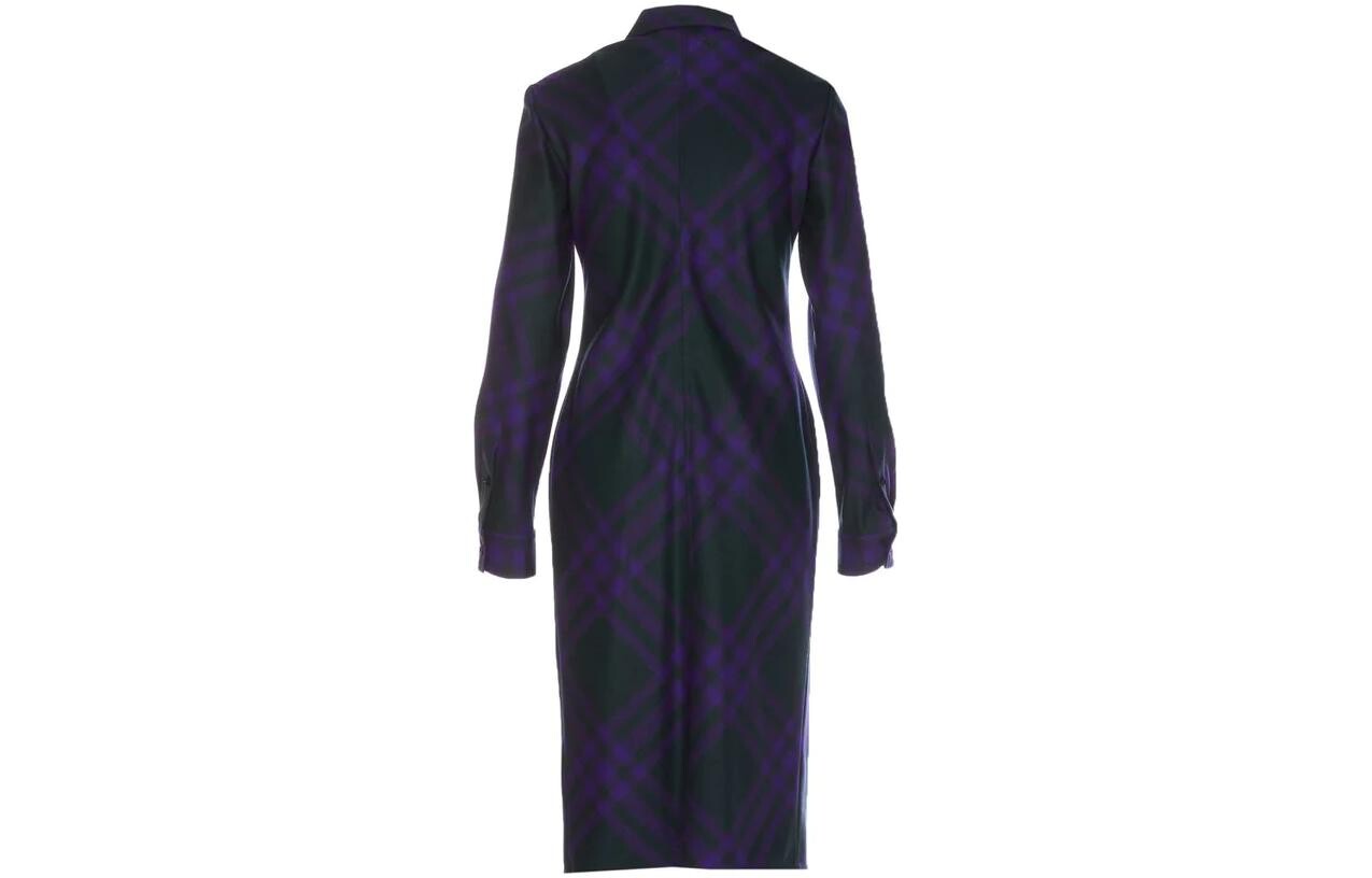 Платье женское Burberry, с длинными рукавами, фиолетовый — фото 2