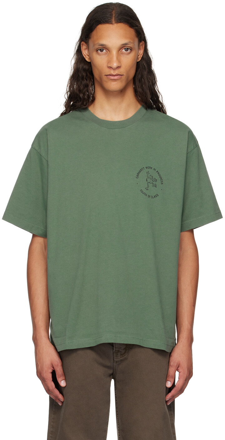 

Футболка с зеленой печатью Carhartt Work In Progress