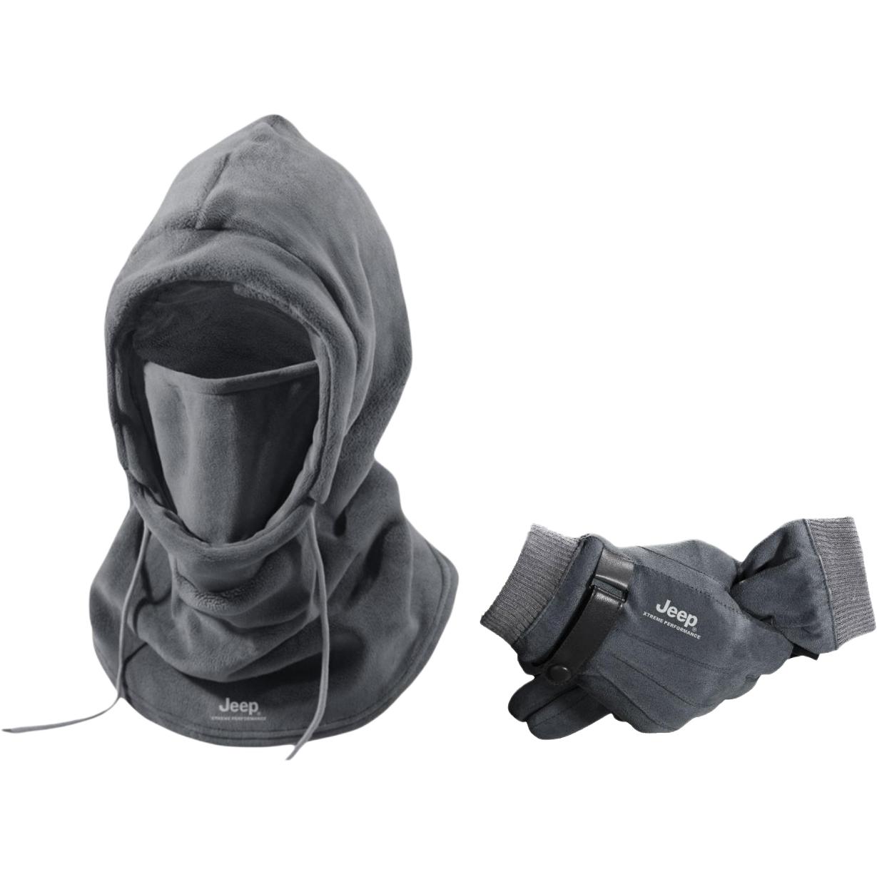 

Толстовка из флиса Polar и плюшевая шапка Unisex Jeep, темно-серый set-2[hat+faux suede glove]