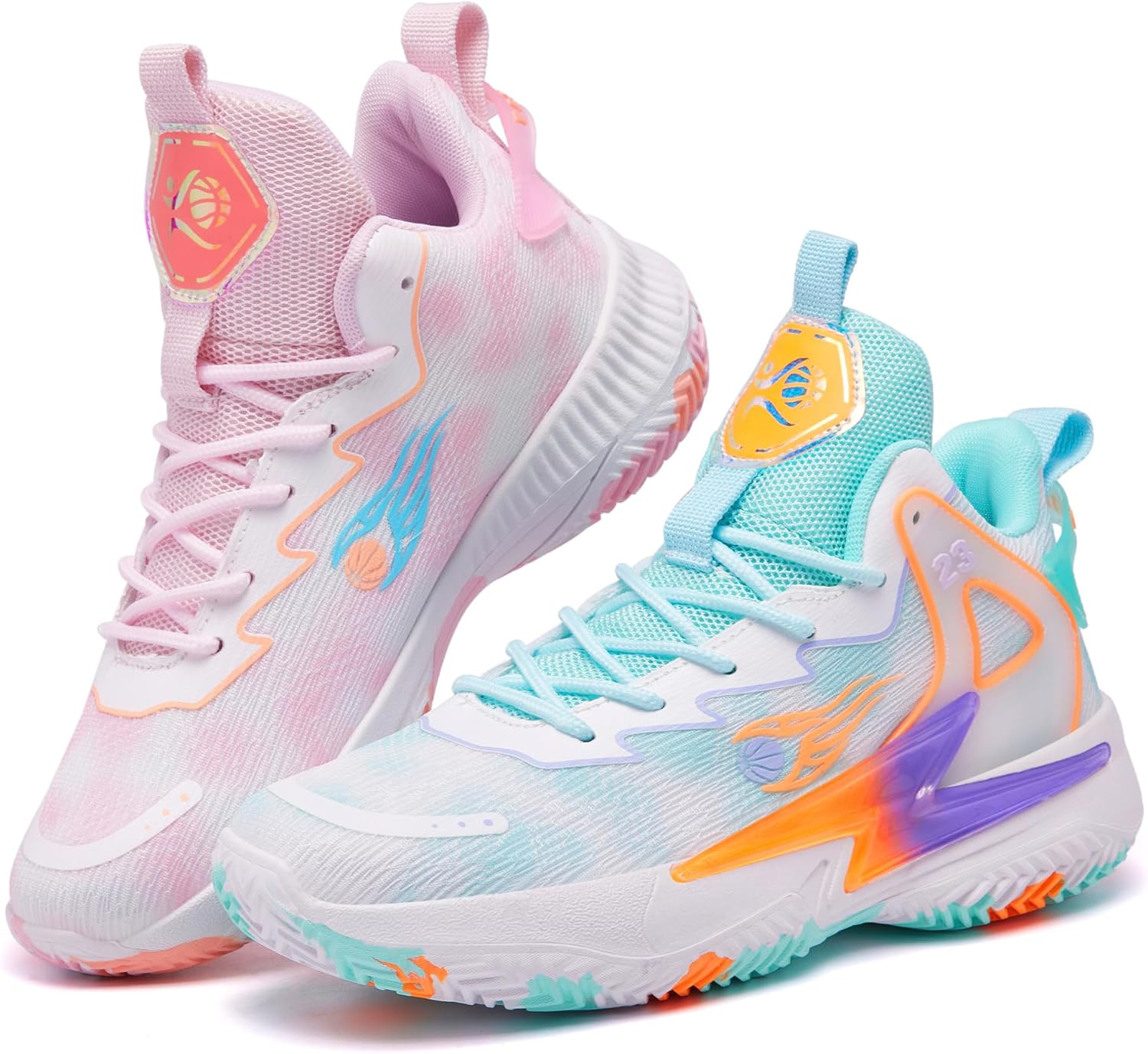 

Баскетбольные кроссовки для женщин и мужчин, дышащие, с нескользящей подошвой, для улицы, повседневные унисекс модные кеды Balcurey, Multicolor