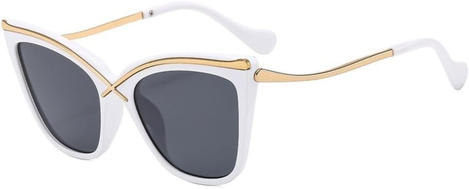 

Модные солнцезащитные очки «кошачий глаз» для женщин, винтажные градиентные оттенки, роскошная оправа для солнцезащитных очков с защитой от УФ-излучения UV400 TVTBBVV, White