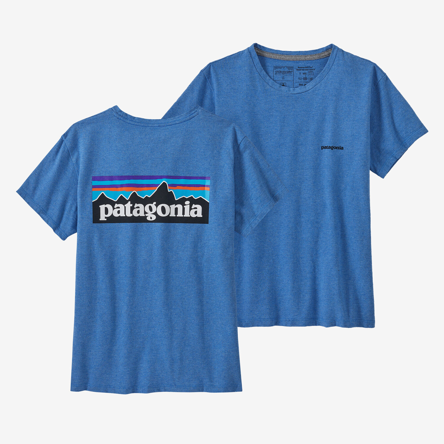 

Женская футболка с логотипом P-6 Responsibili Patagonia, цвет Blue Bird