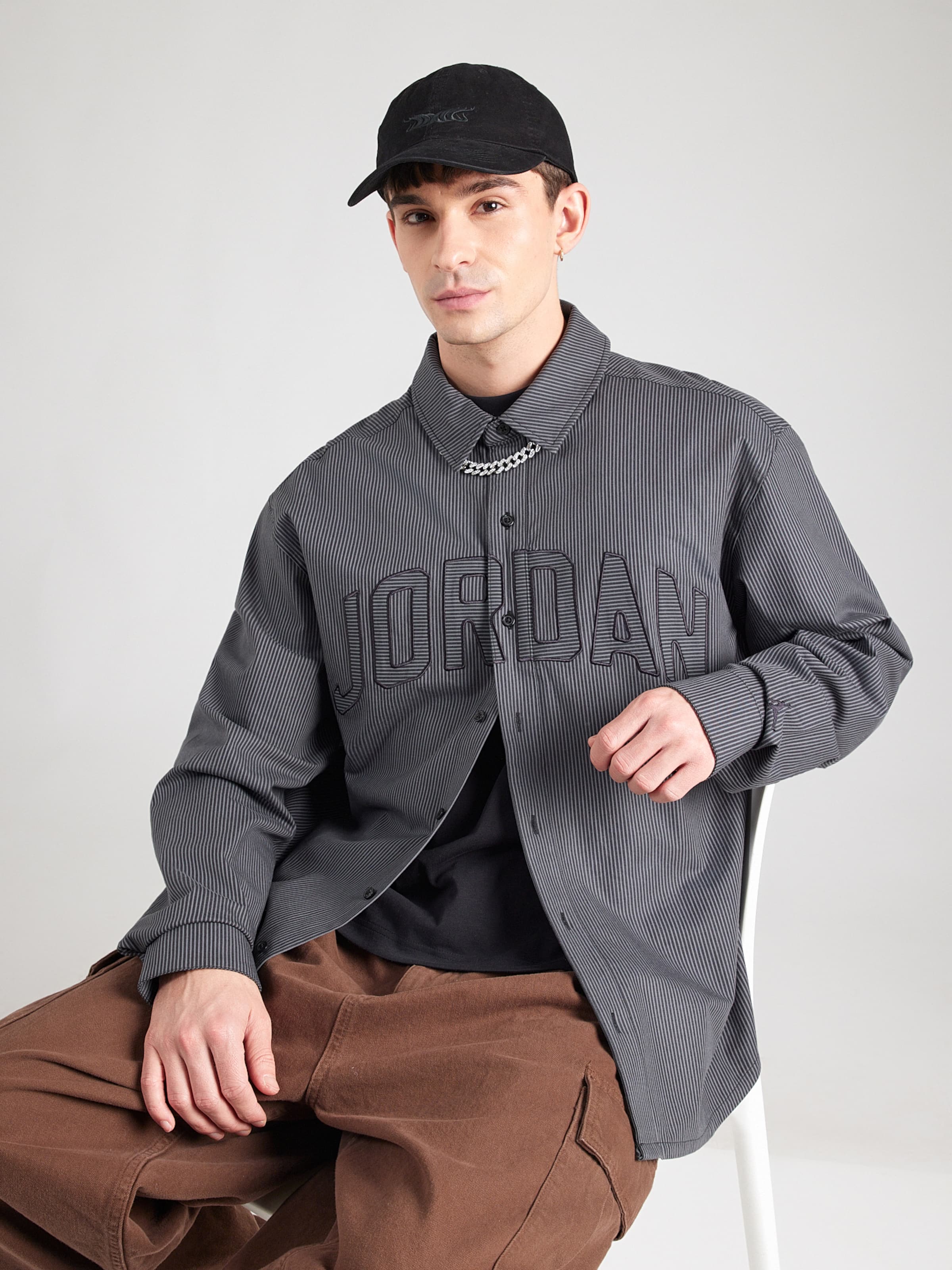 Jordan Рубашка на пуговицах Comfort Fit в черном цвете — фото 3