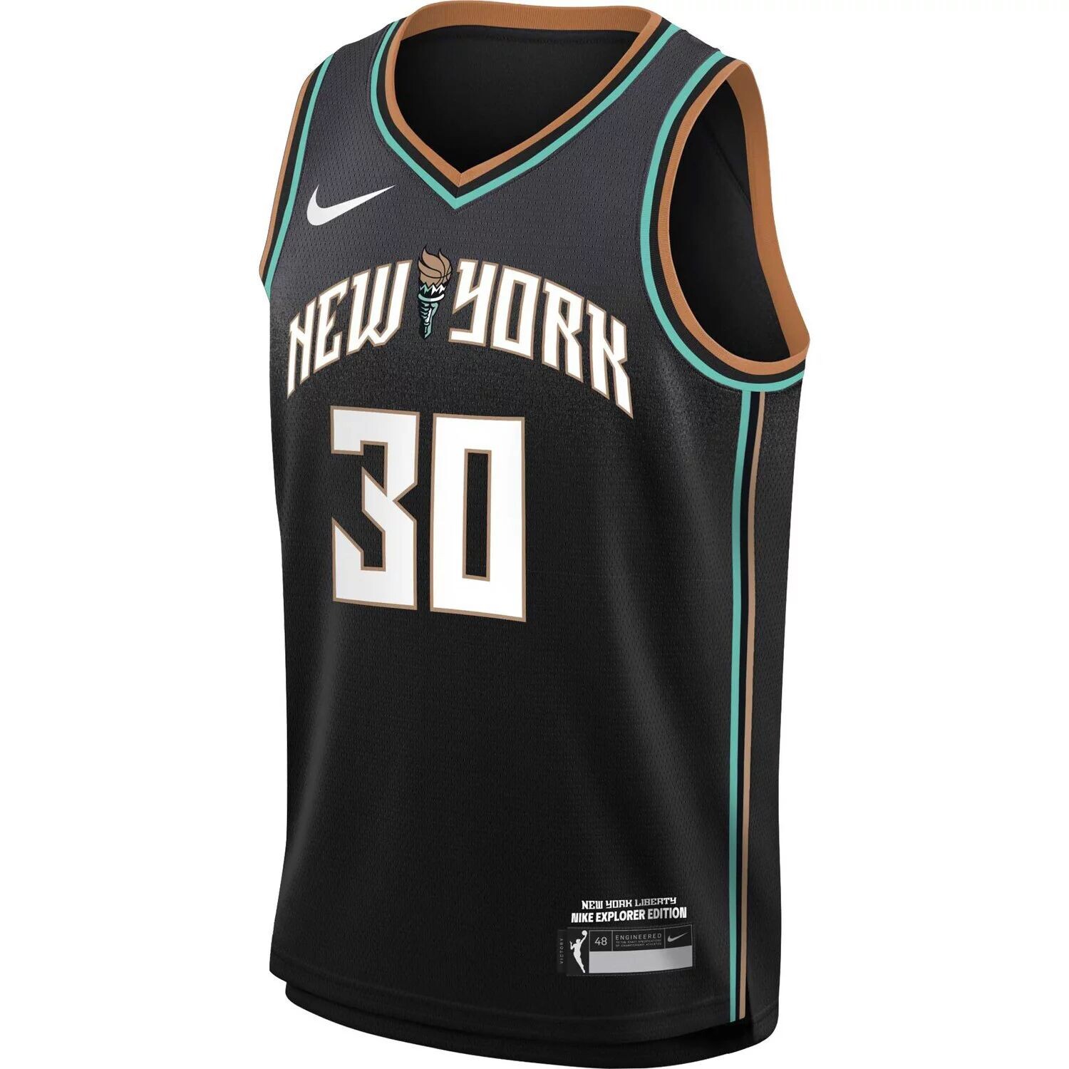 Молодежная футболка Nike Breanna Stewart Black New York Liberty Swingman Player — Explorer Edition Nike — фото 2