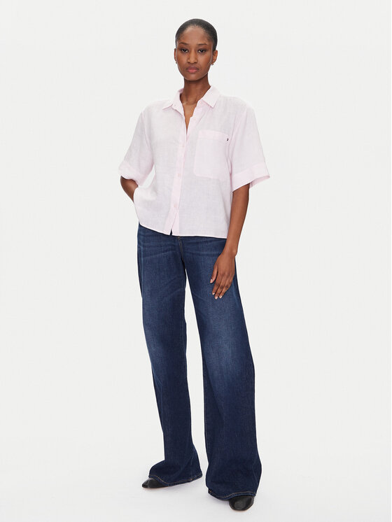 Свободная рубашка WW0WW44720 Tommy Hilfiger, розовый — фото 2