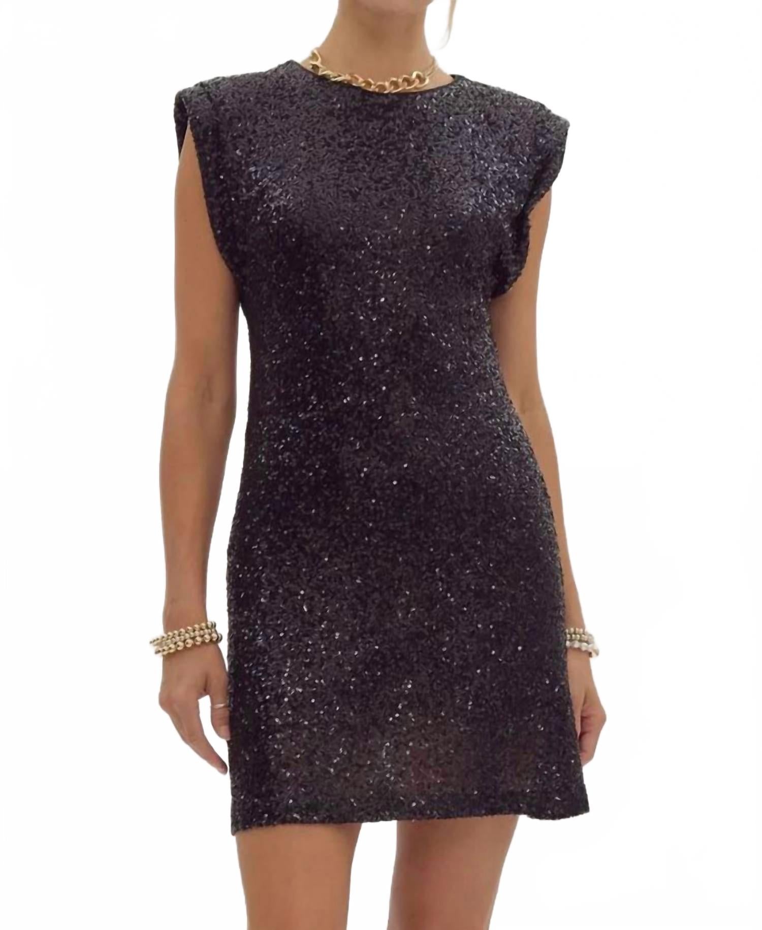 

Классическое праздничное платье с пайетками, черное Entro, черный