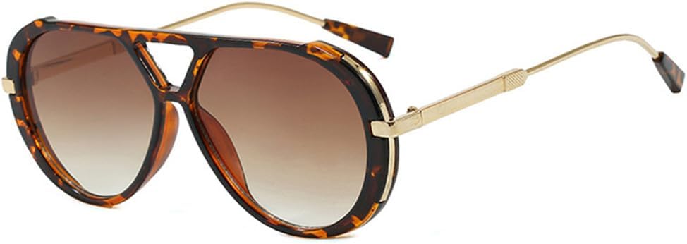 

Солнцезащитные очки UV400 с двойной перемычкой, овальной металлической оправой и градиентным покрытием, подходят для женщин и мужчин, для бега и занятий спортом на открытом воздухе UYPTK, Leopard Tea