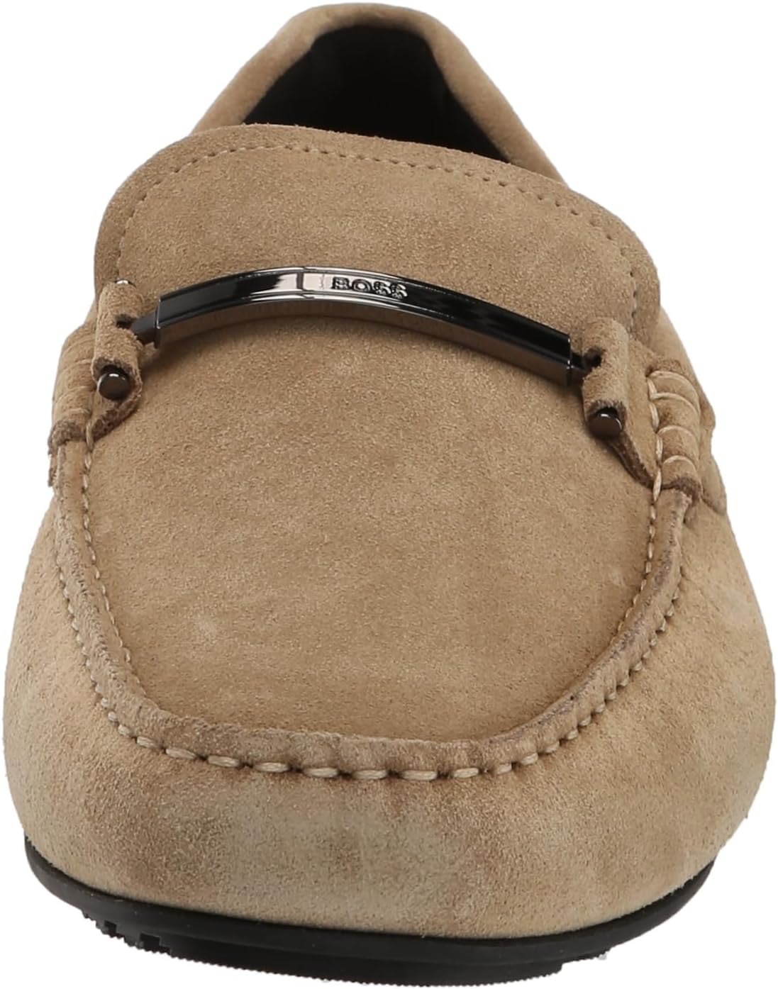 Мужские лоферы BOSS из гладкой замши без застежек, Light Sand — фото 2