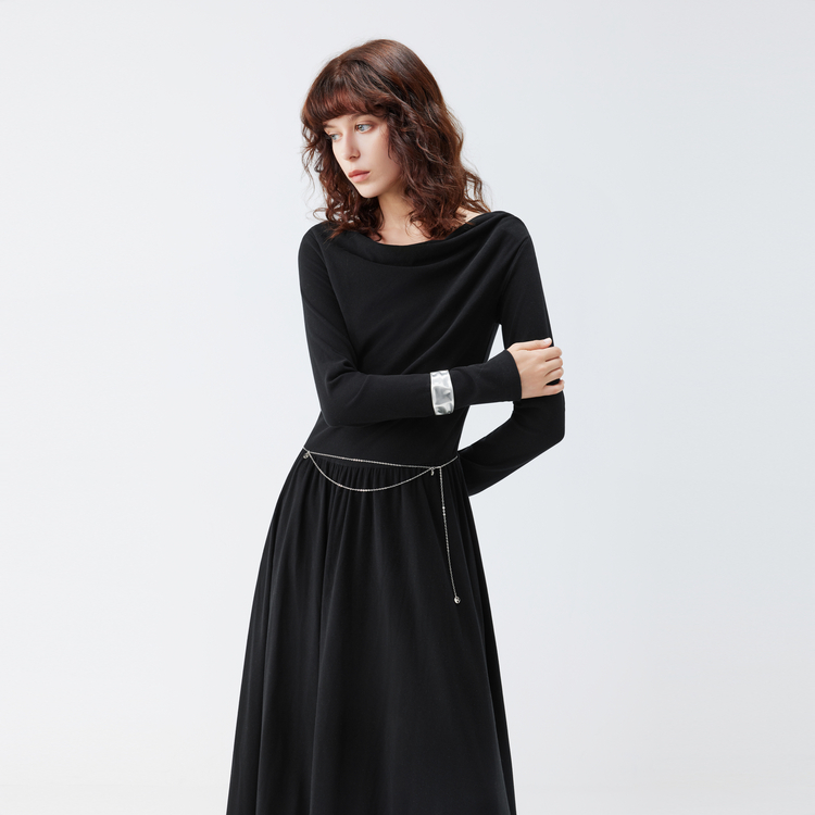 

Женское платье с длинными рукавами ELLE, темно-серый