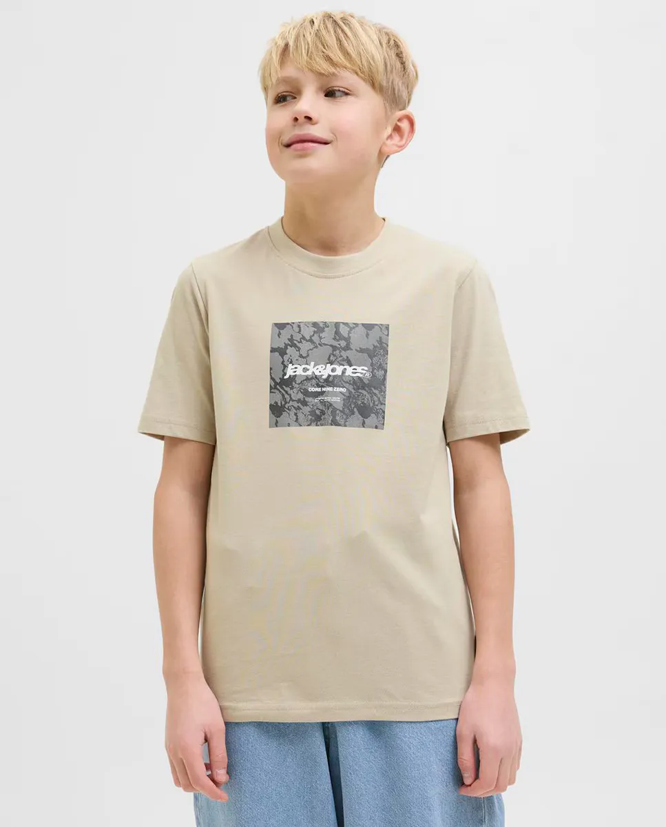 

Футболка для мальчика с короткими рукавами, прямого кроя Jack & Jones, бежевый