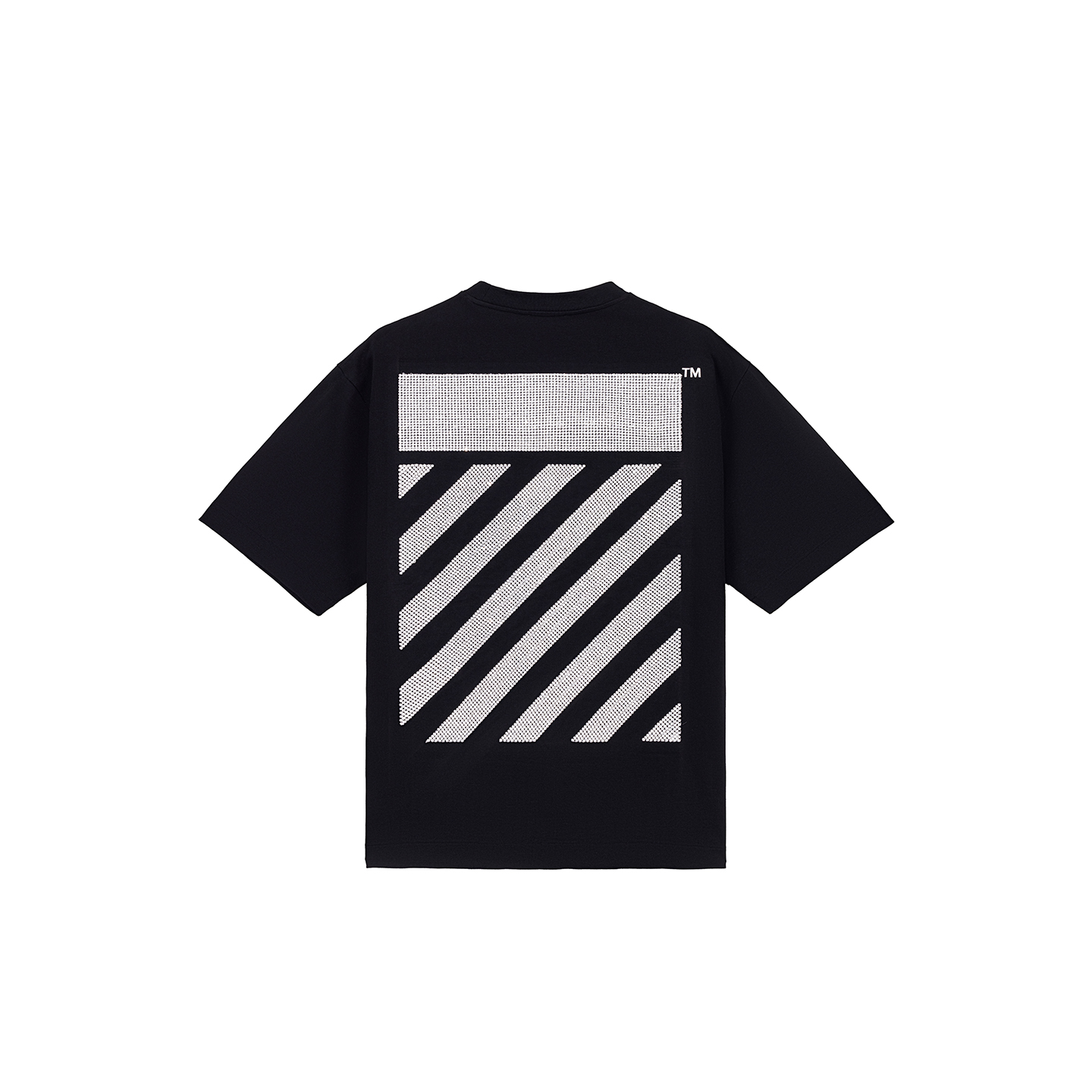 OFF-WHITE Футболка OFF WHITE Unisex черная с круглым вырезом, средней плотности