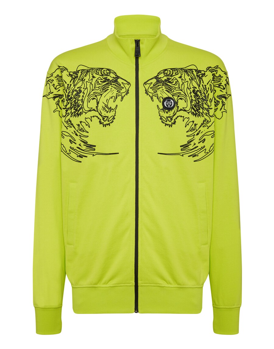 

Толстовка с капюшоном на молнии Plein Sport Tiger, цвет Limone