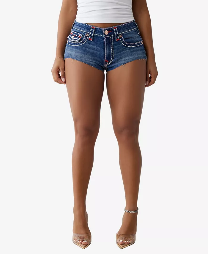 

Женские джинсовые шорты Super T Spicy Flap True Religion, синий