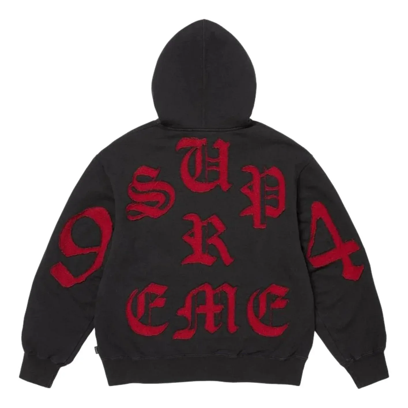 Толстовка Supreme SS26 с вырезом и застежкой-молнией, черная