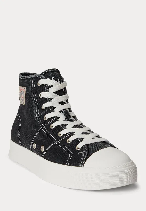 Кроссовки высокие Ayers canvas high top sneaker high top trainers Polo Ralph Lauren, черный — фото 2