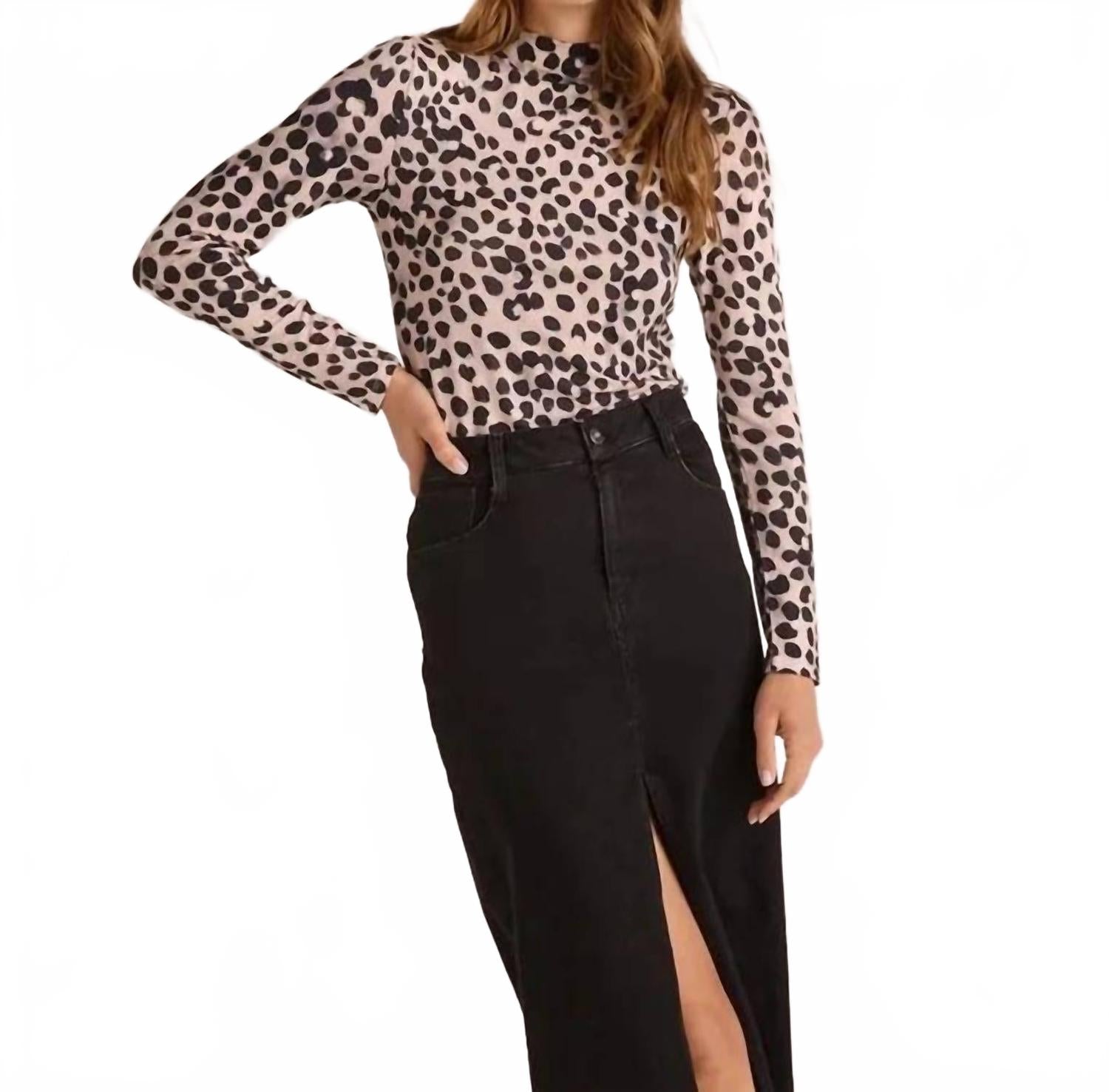 

Топ с воротником-стойкой и принтом «Зимние горошки» Bella Dahl, Winter Spots Print