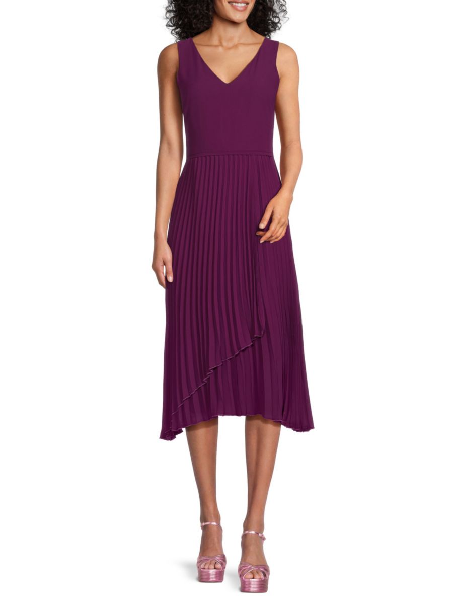 

Платье миди с гармошкой и складками Sam Edelman, цвет Eggplant