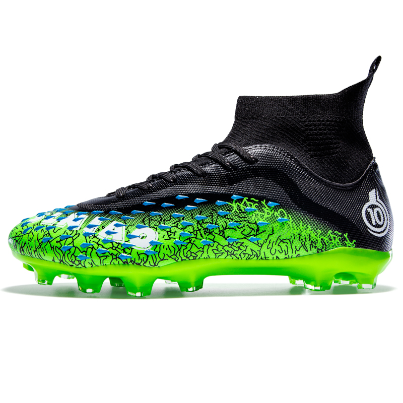 

Футбольные бутсы для детей и подростков, легкие, с амортизацией и отскоком, среднего размера HBRK, черный/зеленый