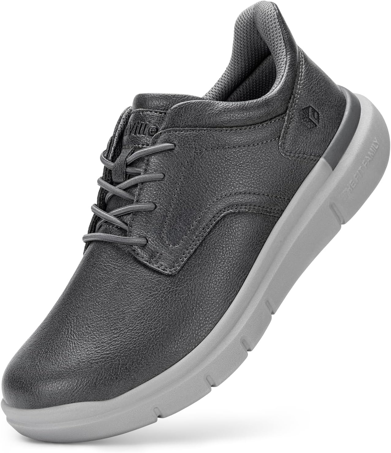 

Мужские удобные слипоны FitVille широкого размера, повседневные туфли для прогулок с поддержкой свода стопы, оксфорды, легкие кроссовки с амортизацией для бизнеса, темно-серый