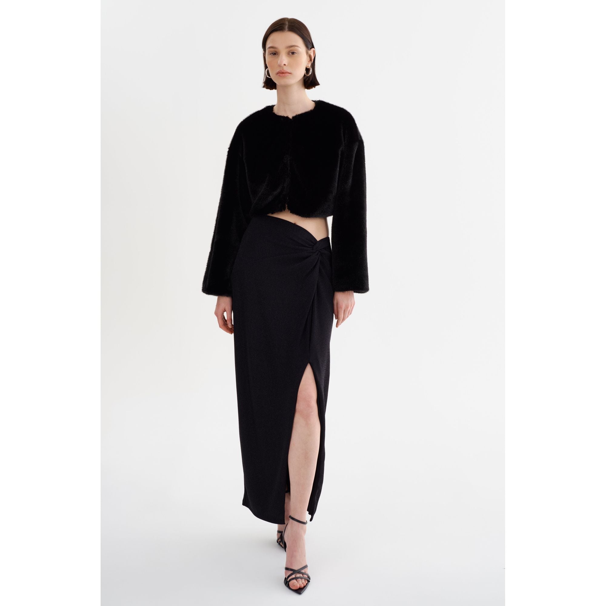 

Ainslee | Макси-юбка из люрексового трикотажа Lamarque, черный