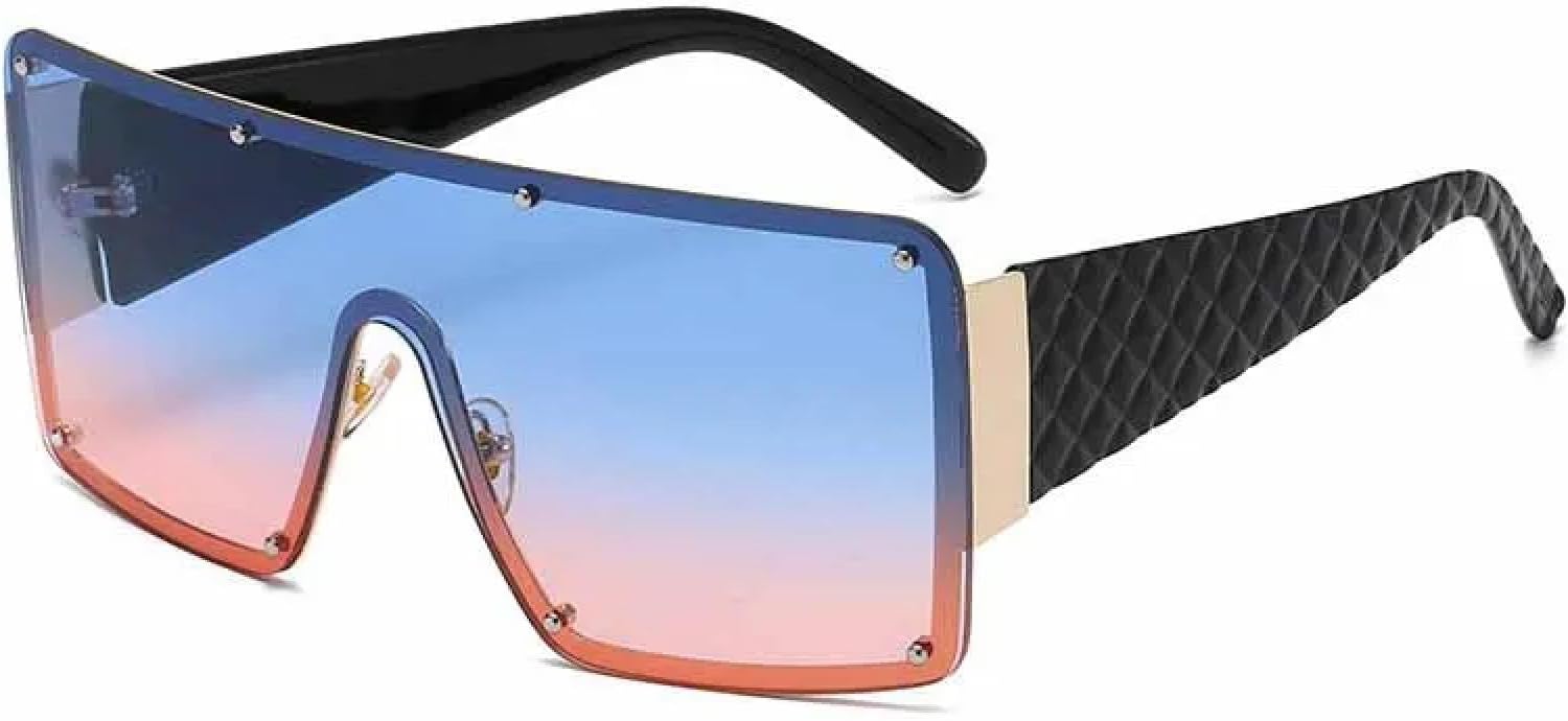 

Большие цельные солнцезащитные очки Broadside для женщин в винтажном стиле, для активного отдыха и путешествий, с защитой от УФ-излучения UV400 TKKTLLT, Black Blue Pink