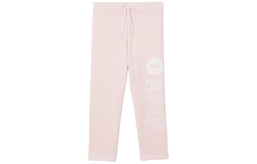 

Детские трикотажные спортивные штаны Burberry, цвет Baby pink