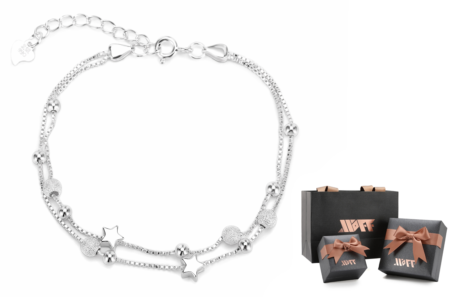 

Серебряный браслет 990 для женщин Silver XXOFF, серебряный белый