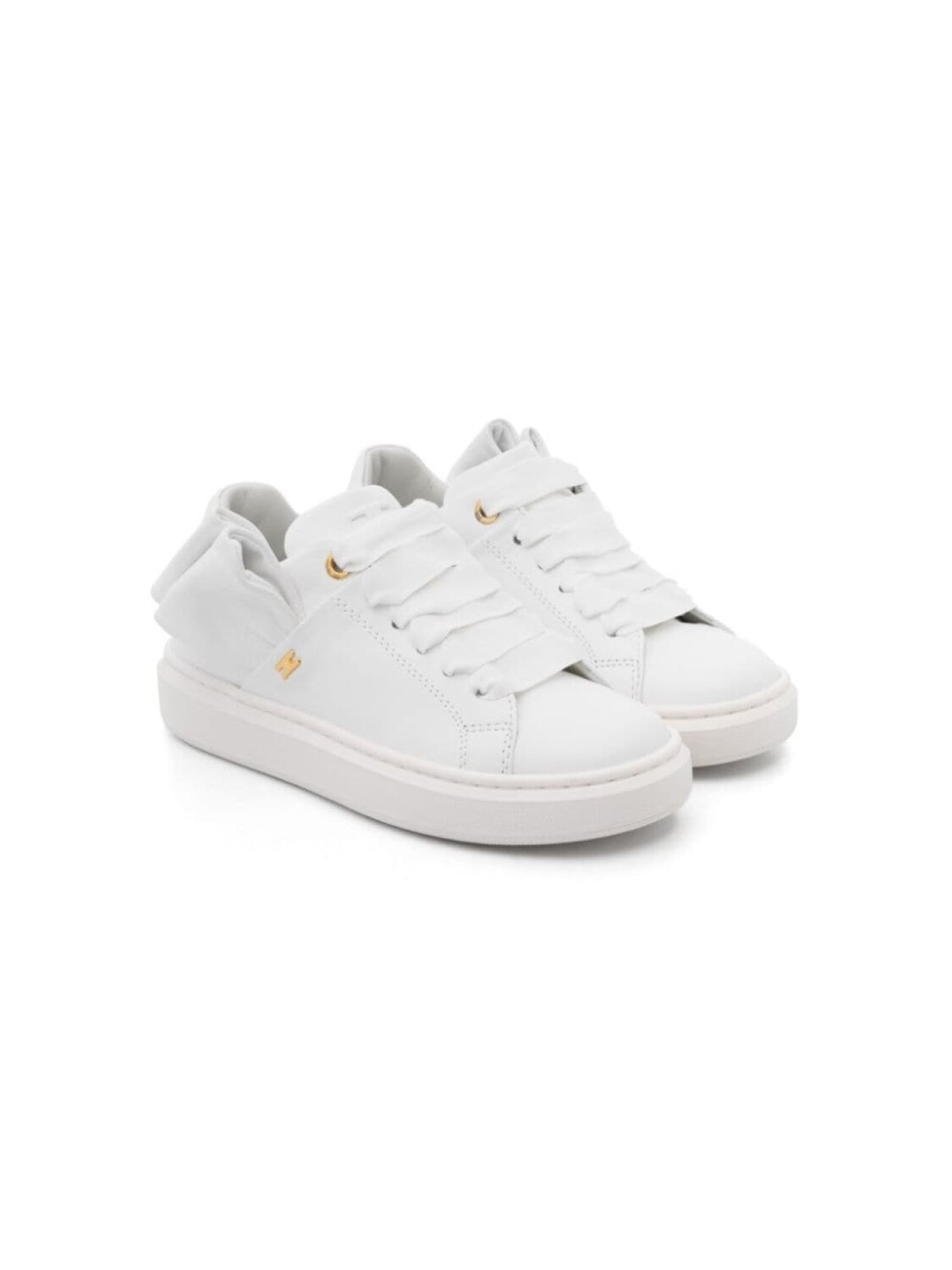 

Кожаные Кроссовки Elisabetta Franchi La Mia Bambina с бантиком, белый
