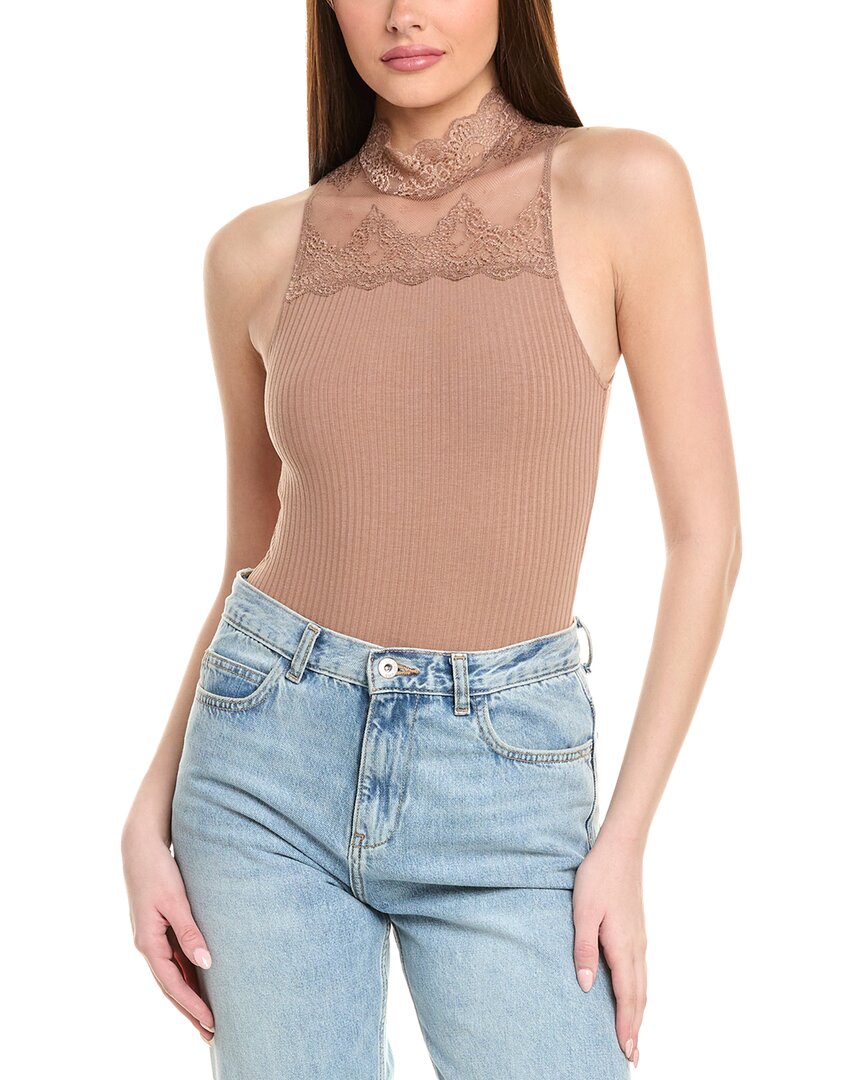 

Боди из кружева в рубчик Only Hearts Eco, коричневый