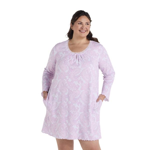 

Платье с длинным рукавом Cottonessa больших размеров Miss Elaine Essentials, цвет pink paisley