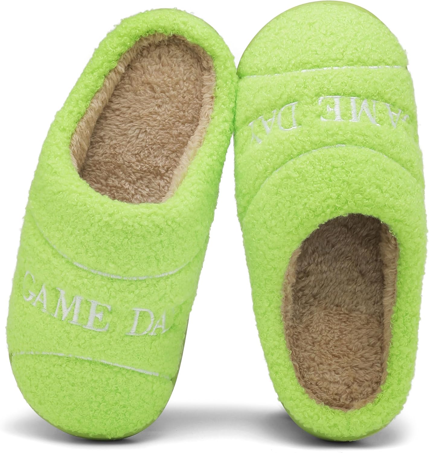 

Женские и мужские спортивные тапочки INMINPIN с мягким плюшем, уютные домашние тапочки для спальни, для дома и улицы с противоскользящей подошвой для любителей спорта, зеленый