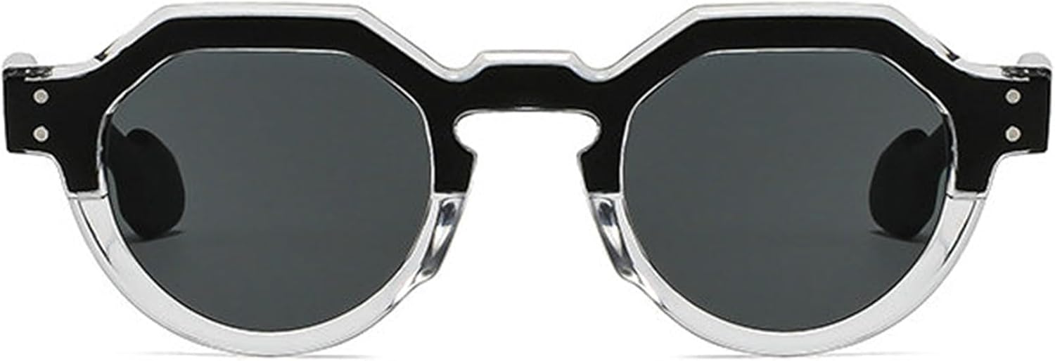 

Солнцезащитные очки Willochra Retro Small Round Punk для женщин, модные градиентные очки с защитой от УФ-излучения UV400 для мужчин, с заклепками, зеленые многоугольные солнцезащитные очки, C2