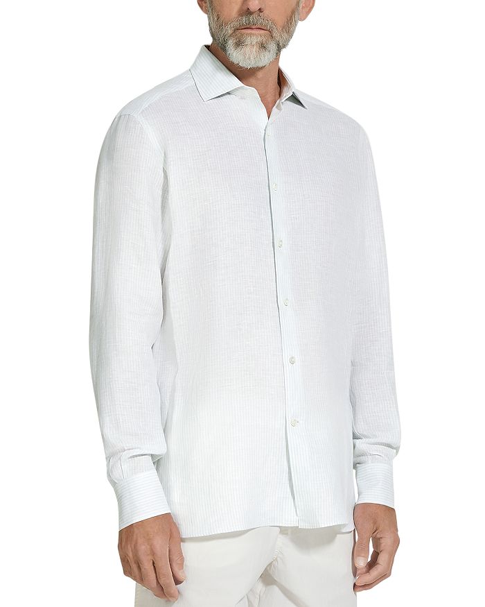 

Рубашка из льна Oasi Lino Regular Fit ZEGNA, синий