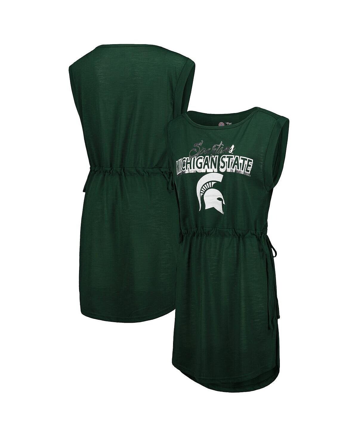 

Женский зеленый купальник Michigan State Spartans GOAT, закрывающее платье-платье G-III 4Her by Carl Banks, зеленый