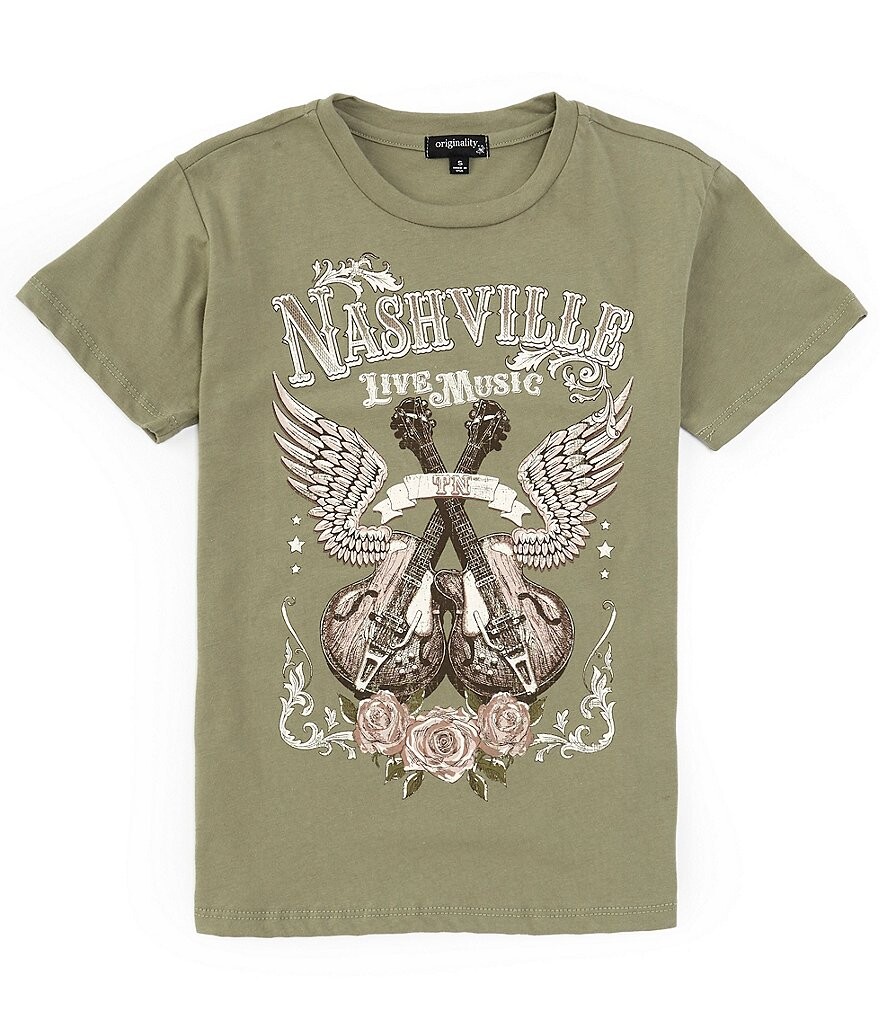 

Футболка Originality Big Girls 7–16 с короткими рукавами Nashville Live Music OS, зеленый