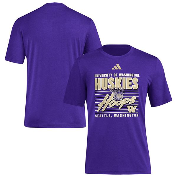 Мужская фиолетовая футболка washington huskies locker swish tri-blend Adidas — фото 2