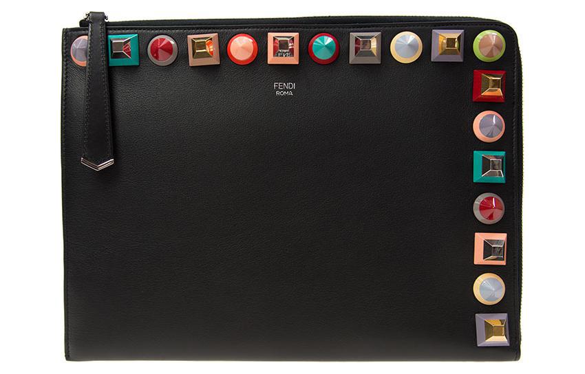 

FENDI Женская клатч из коровьей кожи черная