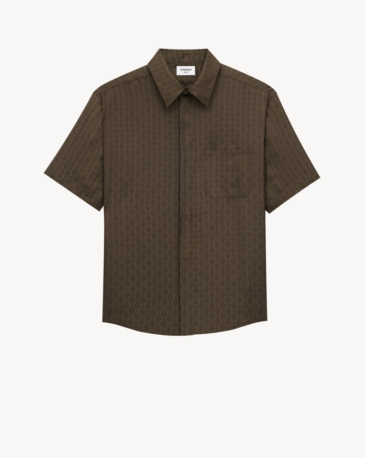 

Рубашка из шелкового твила Saint Laurent, серый/серебряный