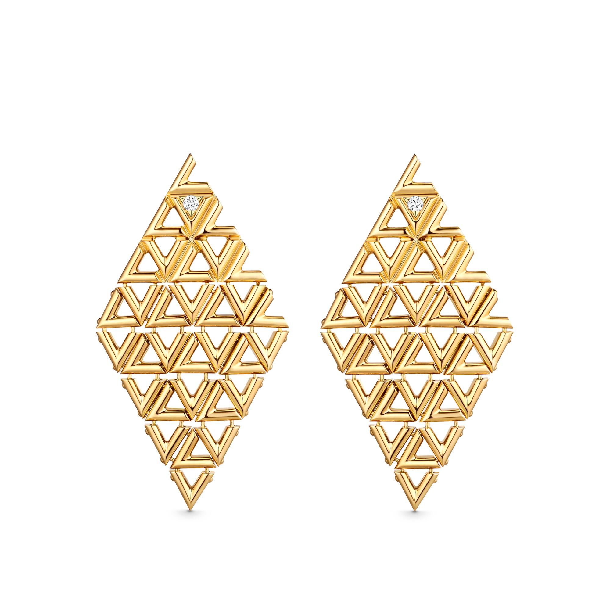 

Серьги LV Volt Mesh, желтое золото и бриллианты Louis Vuitton, золотой