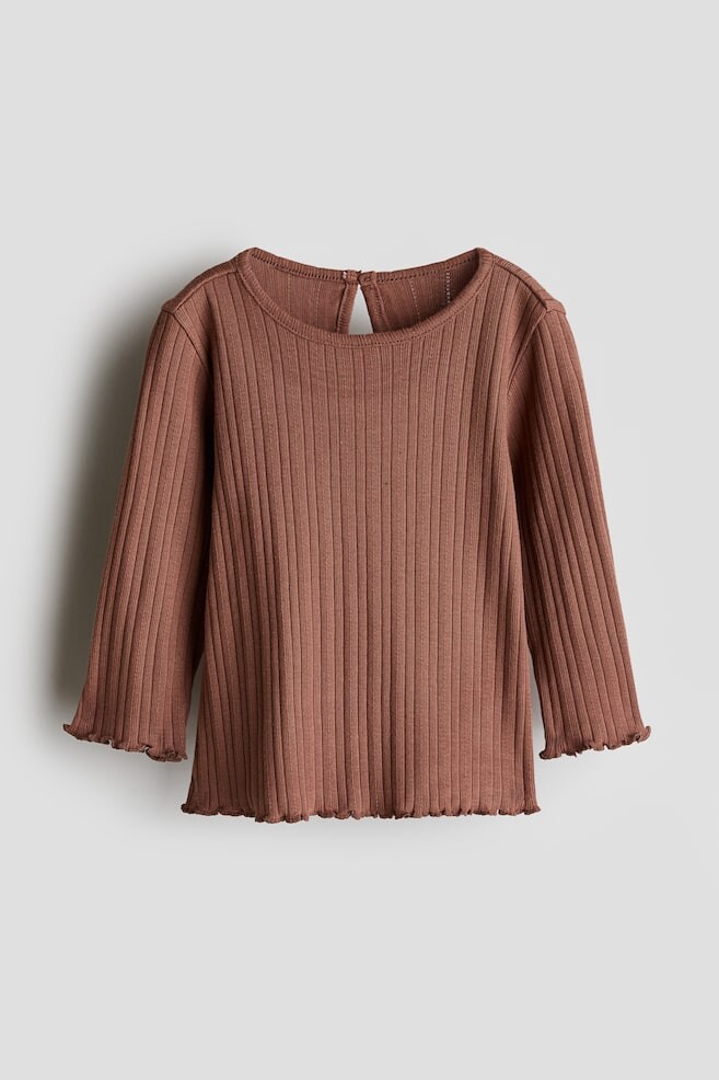

Рубашка из джерси в рубчик H&M, коричневый