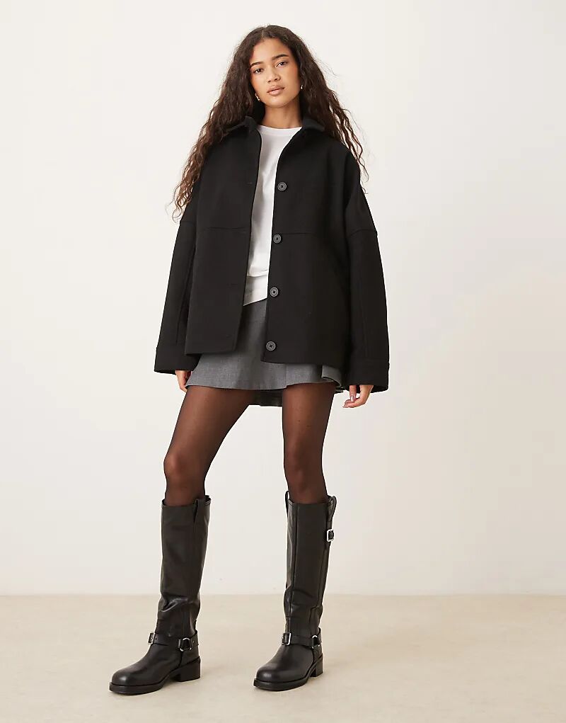 

Свободная куртка Харрингтон ASOS DESIGN черного цвета, Черный, Свободная куртка Харрингтон ASOS DESIGN черного цвета