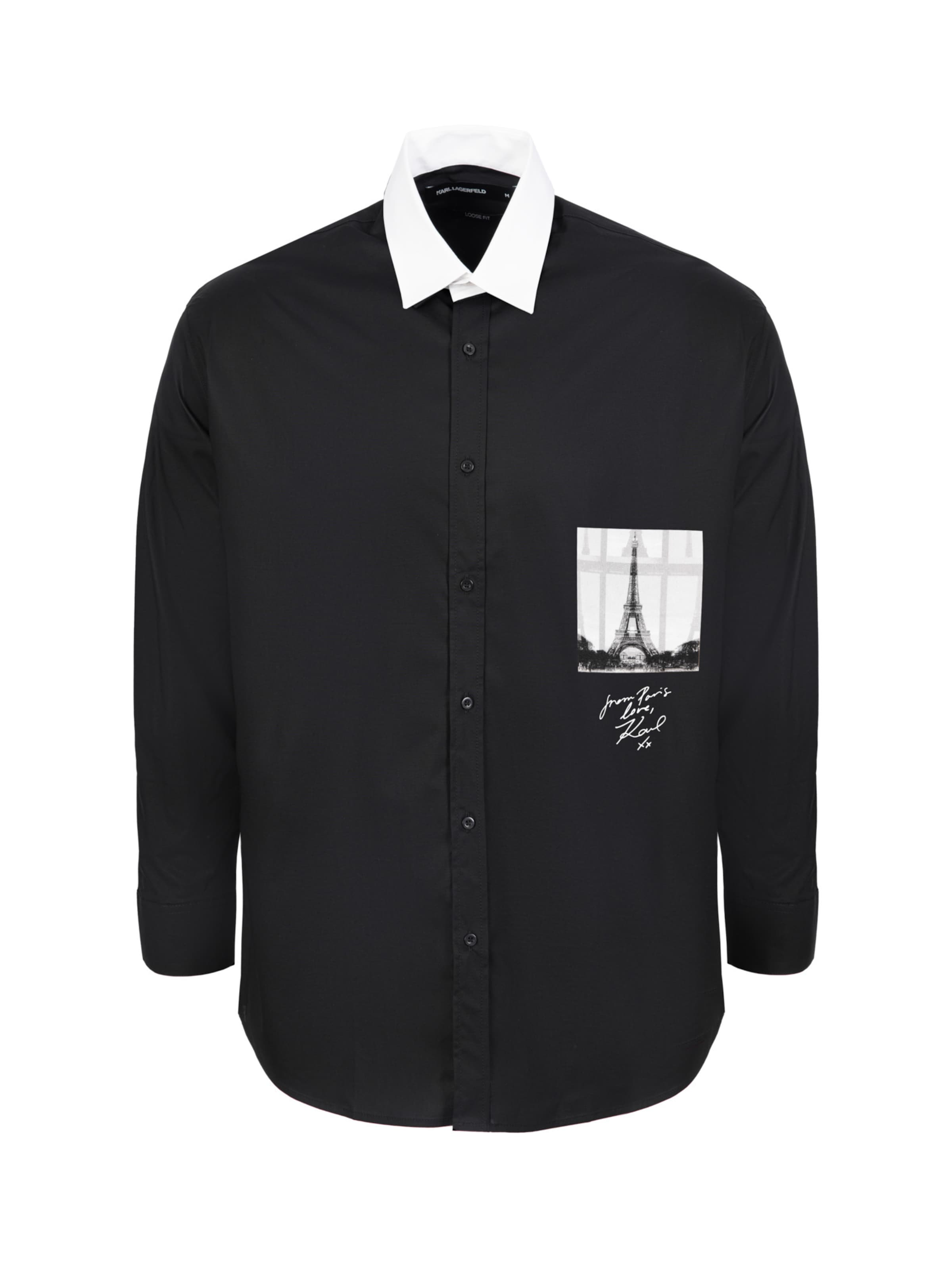 

Karl Lagerfeld Рубашка на пуговицах Regular fit в черном цвете