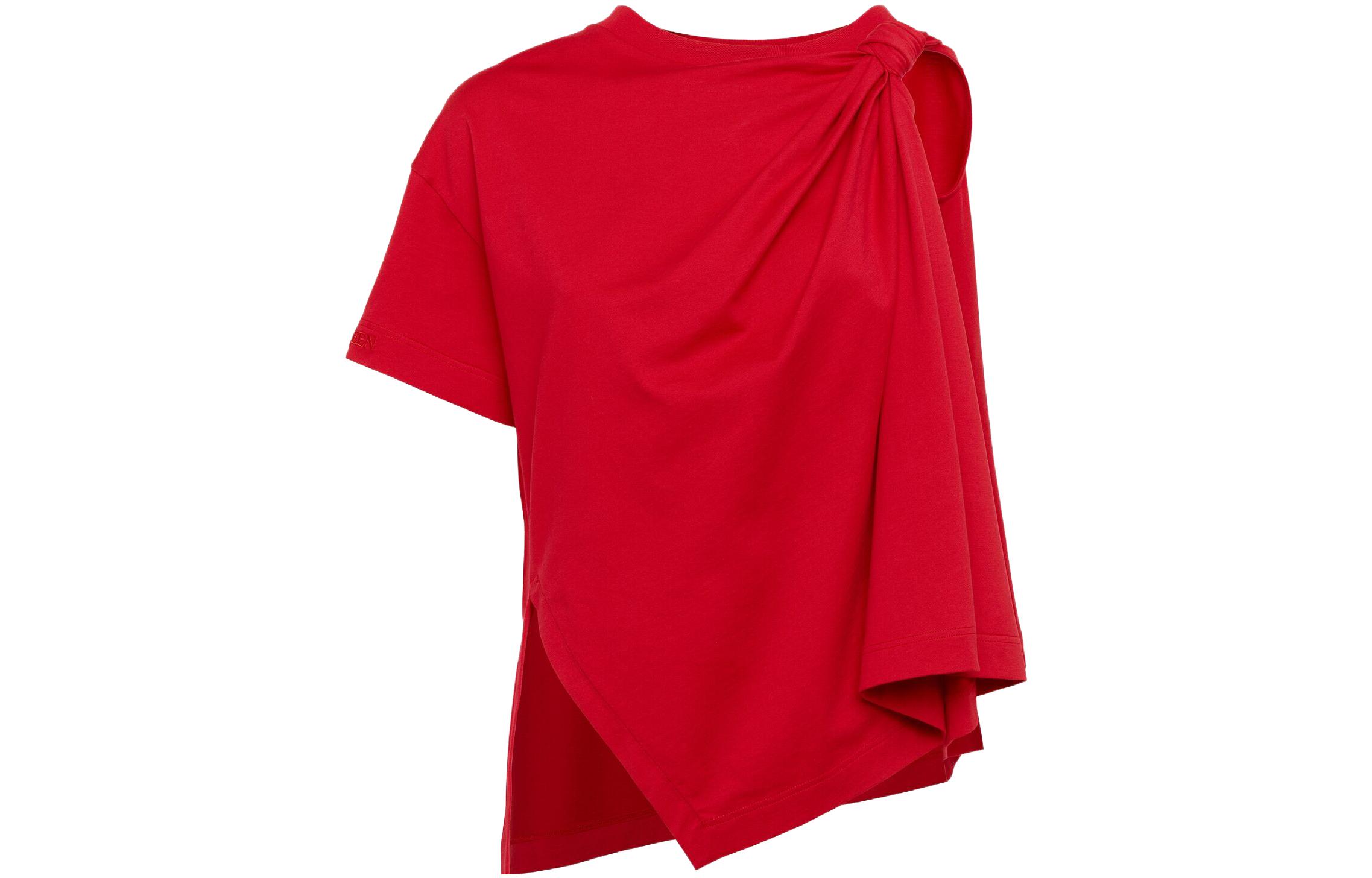 

Футболка с асимметричным узлом Alexander McQueen, красный