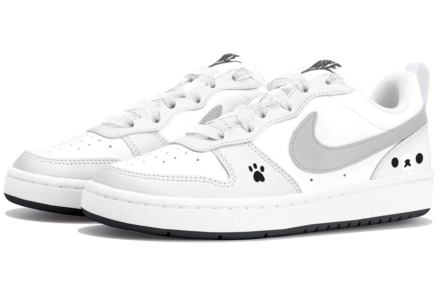Кроссовки для скейтбординга Nike Court Borough Low Kids серые — фото 4