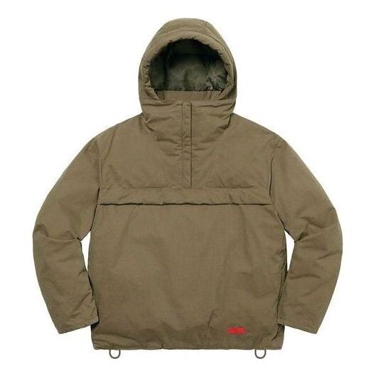 

Толстовка hooded down pullover 'olive green' Supreme, зеленый