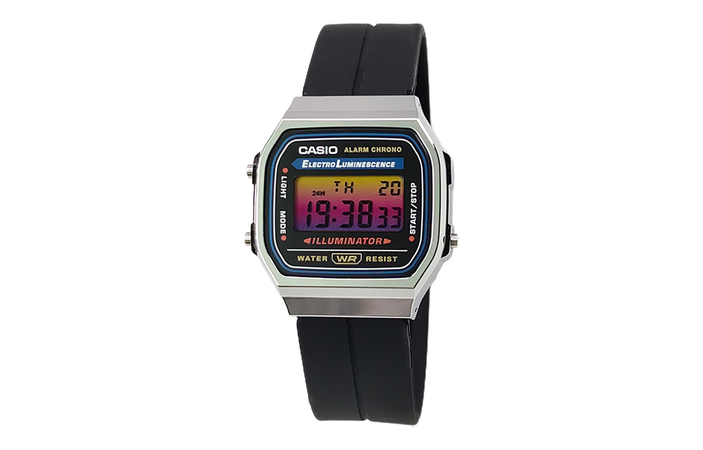 

CASIO Кварцевые часы Retrofit Series с силиконовым ремешком, мужские часы с черным циферблатом