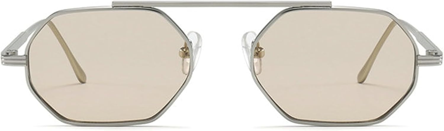 

Солнцезащитные очки Helena Narrow Polygon для мужчин, модные солнцезащитные очки 90-х для женщин, маленькая квадратная металлическая оправа, защита от ультрафиолета UV400, C4