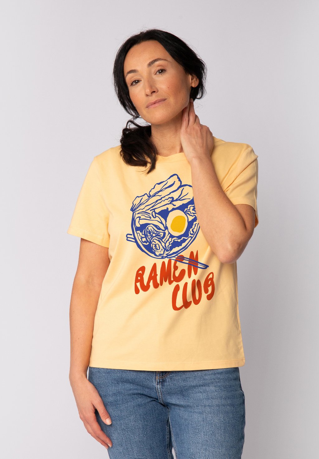 

Футболка с принтом RAMEN CLUB watapparel, желтый