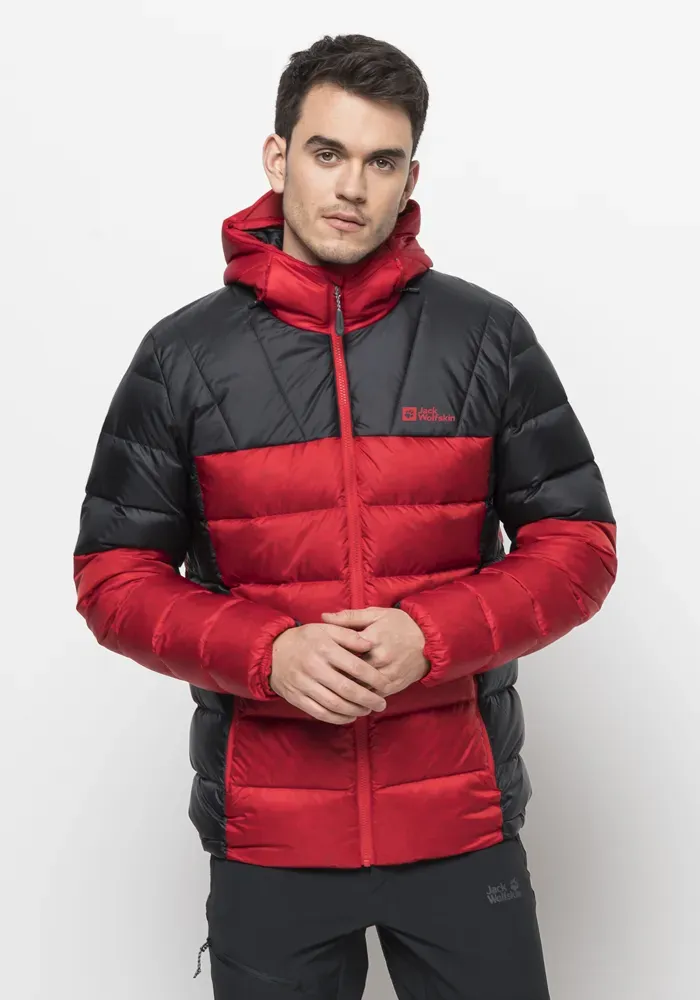 

Пуховик Jack Wolfskin "NEBELHORN DOWN HOODY M", с капюшоном, красный